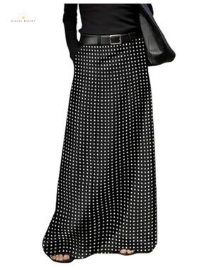 High Waist H-Line Long Maxi Skirt with Pockets Ankle Length Straight